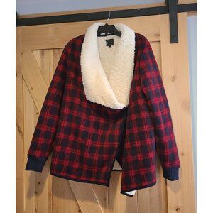 JACH'S GIRLFRIEND New York, Women's Size XL Sherpa Lined Fleece Cardigan